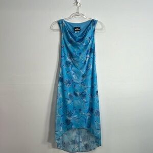 Vintage Y2k cowl neck floral sparkly dress